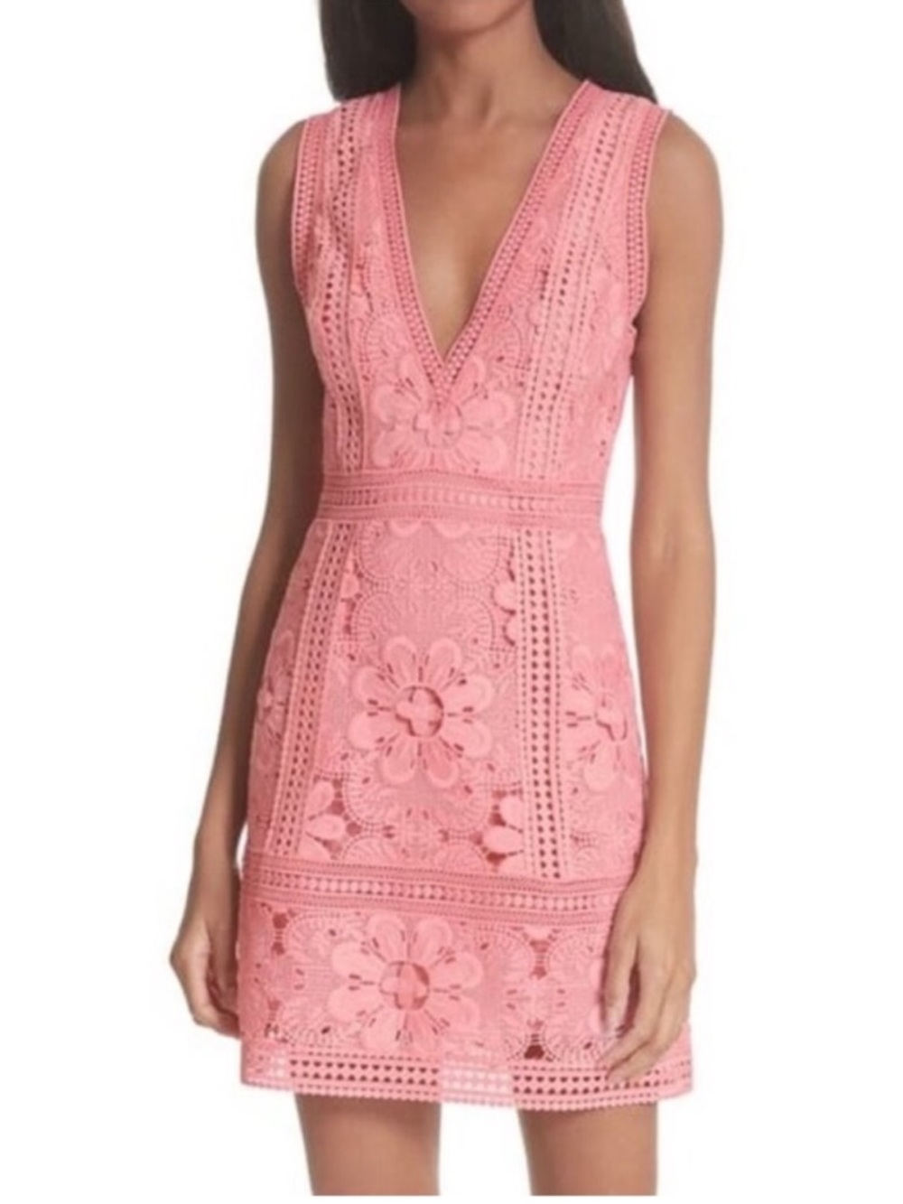 Alice + Olivia Zula Lace Pink Embroidered Dress Size 8